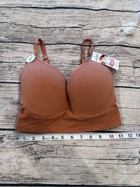 NWT Jockey Seamless Bralette with Molded Cups warm brown, T-Shirt Bra Size LG